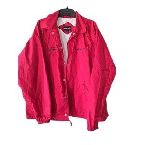 Sport Tech Cotton Lined Red Jacket Men's Large By Port Authority Snap Closure